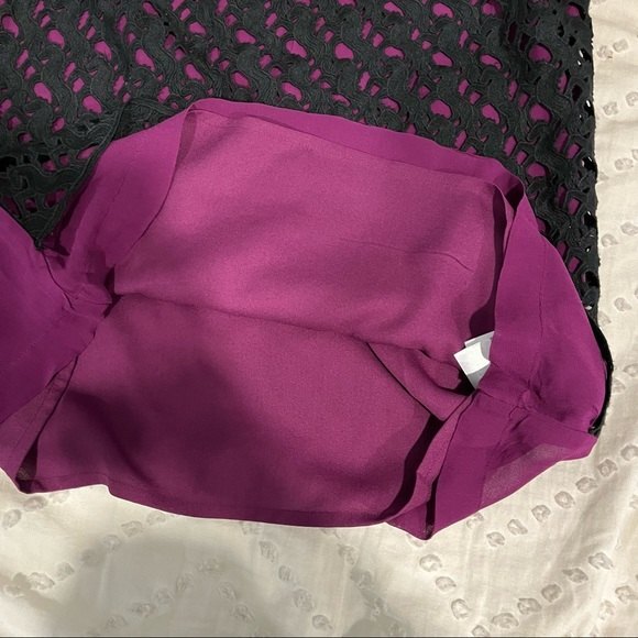 NWT French Connection Autumn Prune/Black Horse Lace Short Sleeve Tunic Dress 4 - Picture 7 of 9